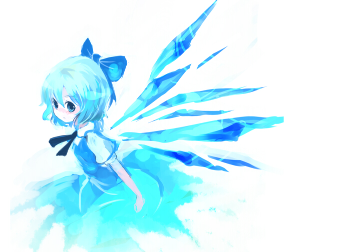 Cis Carcharias Cirno Touhou 1girl Bangs Blue Bow Blue Dress